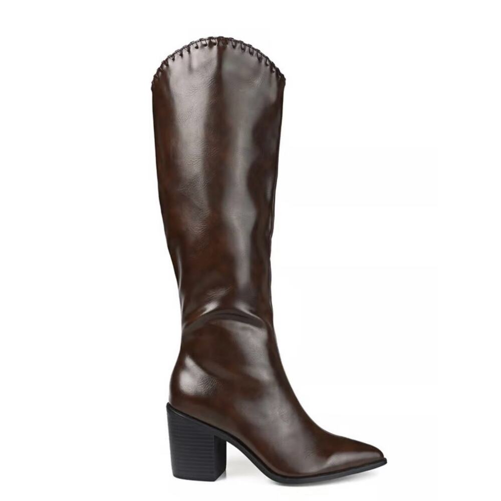 Journee Collection Daria Knee High Western Boots Size 9 XWC (Extra Wide Calf) - Picture 3 of 12